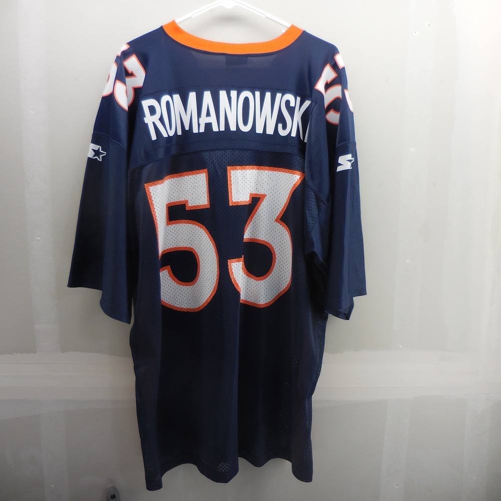 VTG Starter Denver Broncos Romanowski 53 Jersey Mens 54 2XL Navy Blue 90s NFL